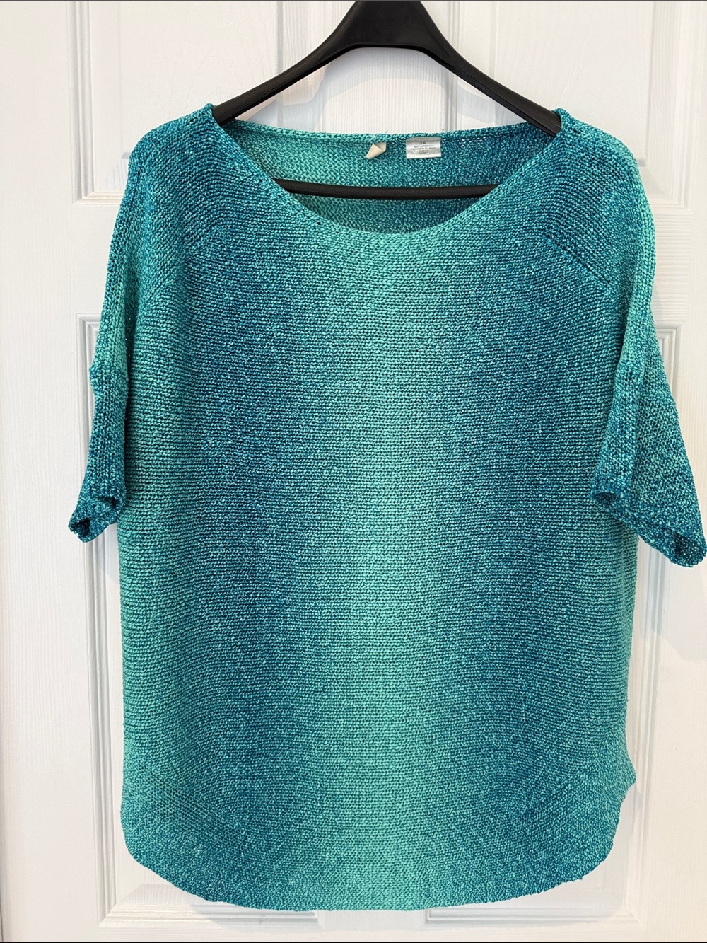 Vintage Anthropologie/Moth Teal and Aqua Ombre Knit Top, Size: L